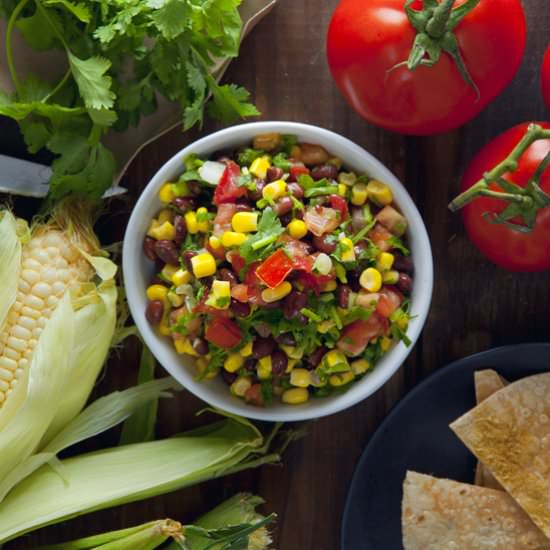 Black Bean & Corn Salsa with Chips