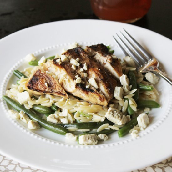 Chicken & Green Beans on Orzo