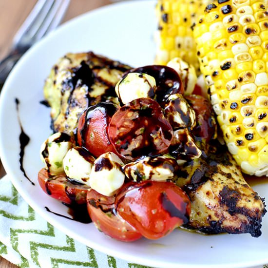 Grilled Caprese Chicken with Basil