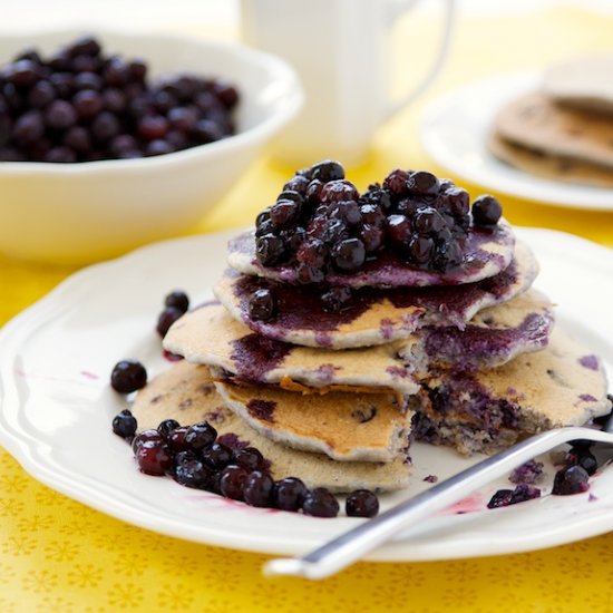 Blueberry Oat Bran Pancakes