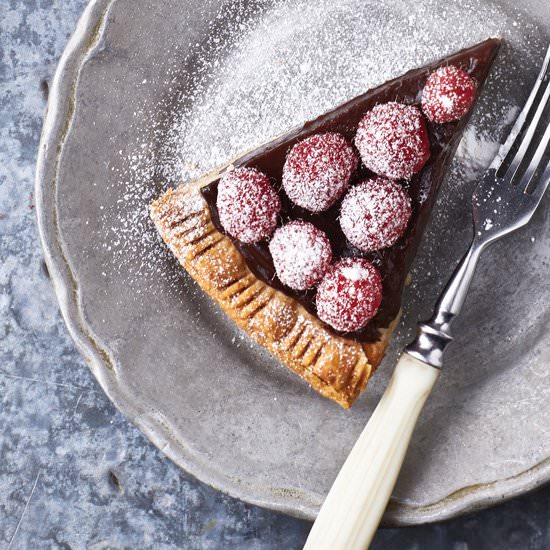 Raspberry Chocolate Silk Tart