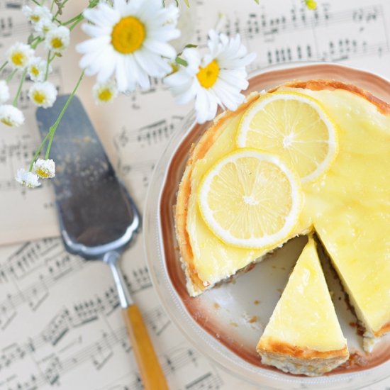 Lemon Curd Rhubarb Cheesecake