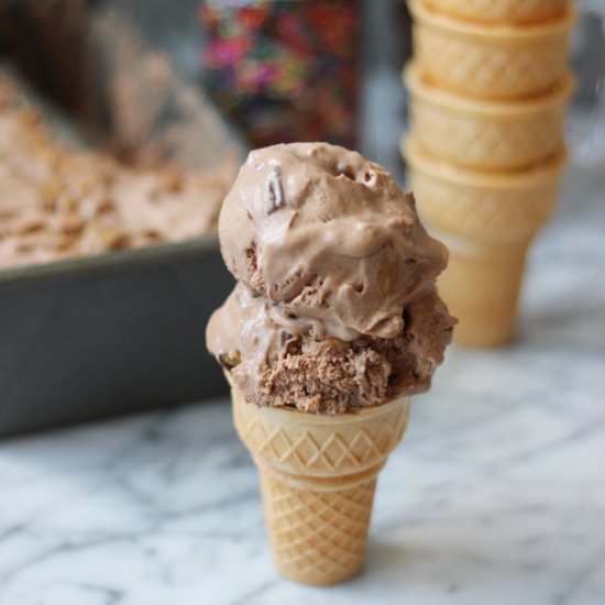 No-Churn Chocolate PB Ice Cream