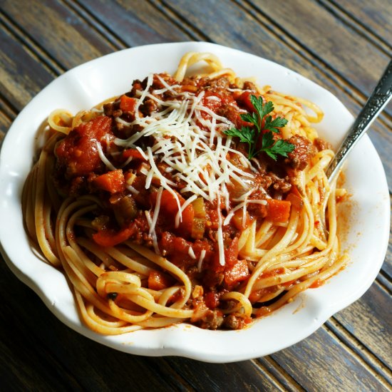 Crock Pot Spaghetti Bolognese