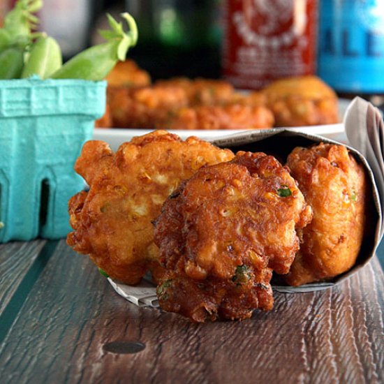 Sweet Pea and Corn Fritters