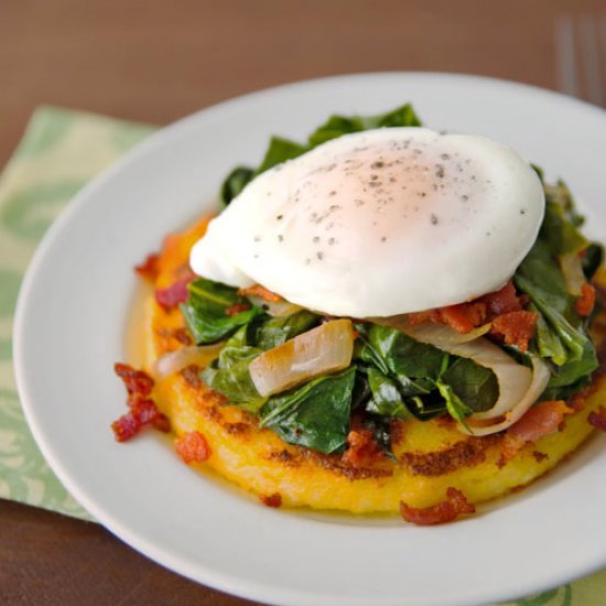 Polenta, Collards and Poached Egg