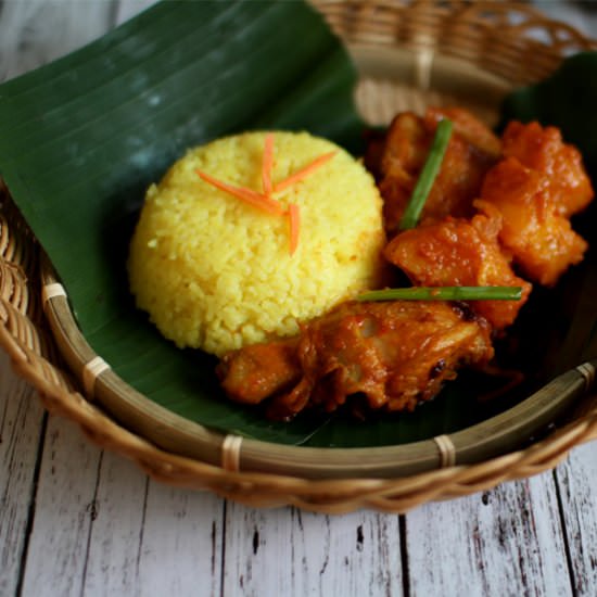 Ayam Masah Merah with Garlic Rice