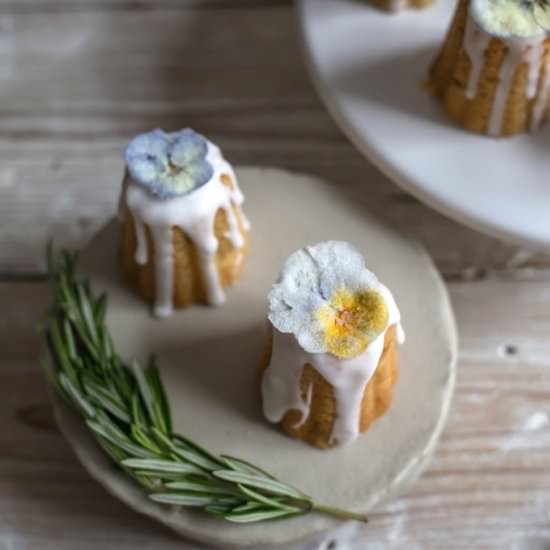 Mini Lemon, Almond & Rosemary Cakes