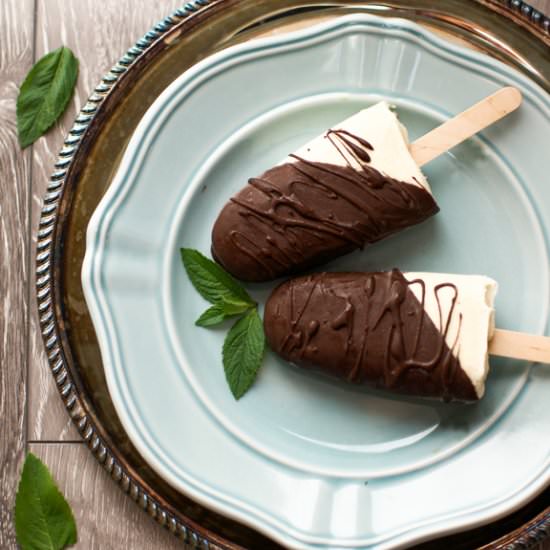 Chocolate Mint Ice Cream Bars