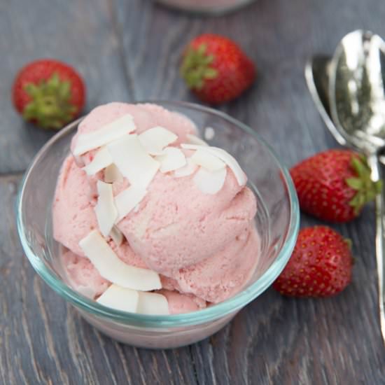 Strawberry Coconut Milk Ice Cream