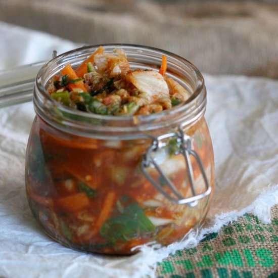 Easy kimchi made raw and vegan