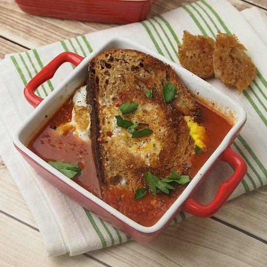 Tomato Soup With Egg In a Hole