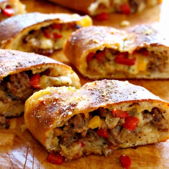 Sausage and Pepper Stuffed Bread