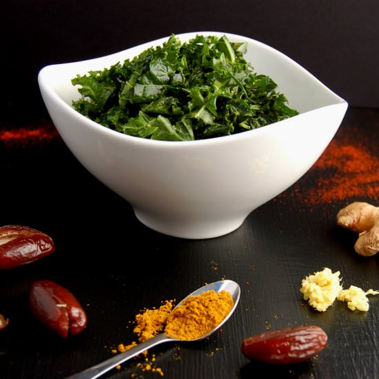 Curry Spiced Massaged Kale