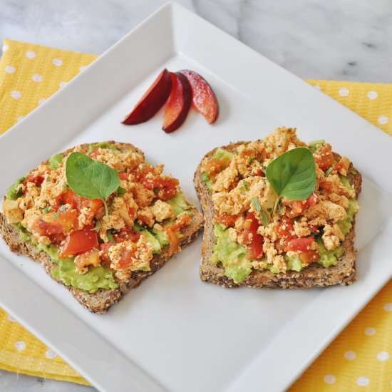 Tofu Scramble on Avocado Toast