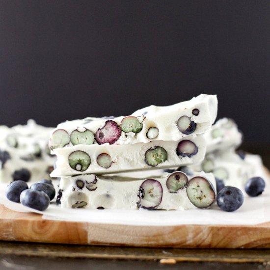 Frozen Blueberry Yogurt Bark