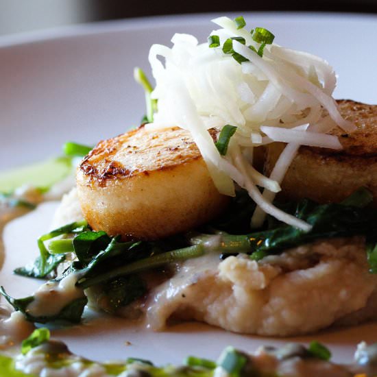 Kohlrabi scallops