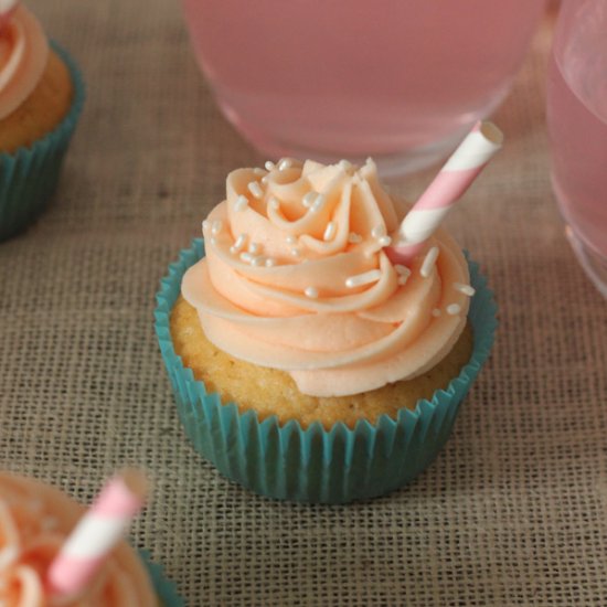 Pink lemonade cupcakes