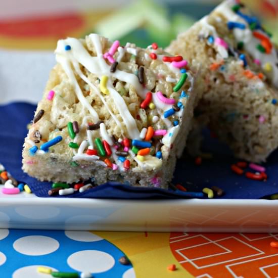 Birthday Cake Krispie Treats