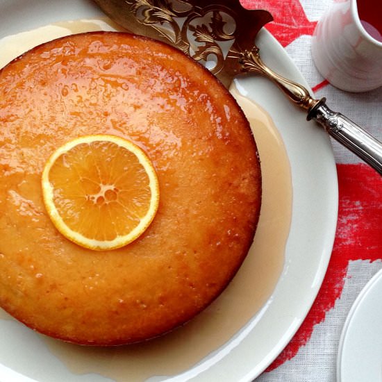 Campari and orange semolina cake