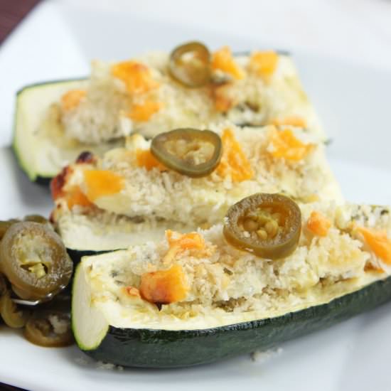 Jalapeno Popper Zucchini Boats