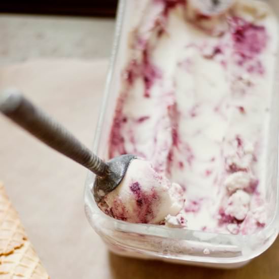 Roasted Cherry Swirled Ice Cream