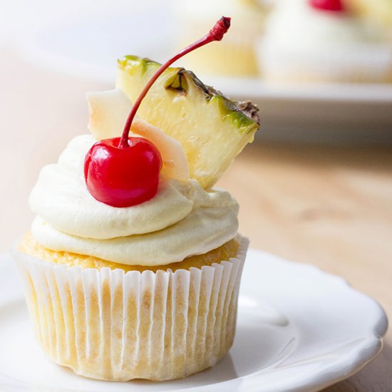 Skinny Pina Colada Cupcakes