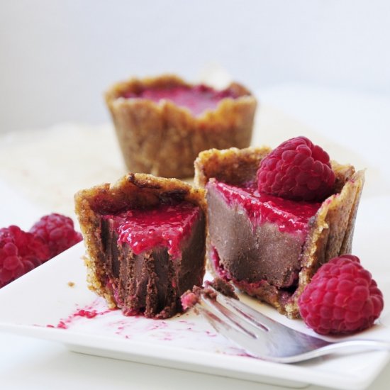 Mini Raspberry Chocolate Cakes