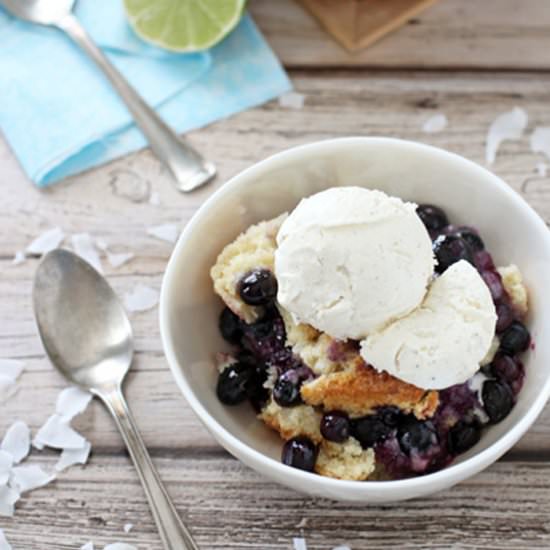 Blueberry Lime Coconut Cobbler