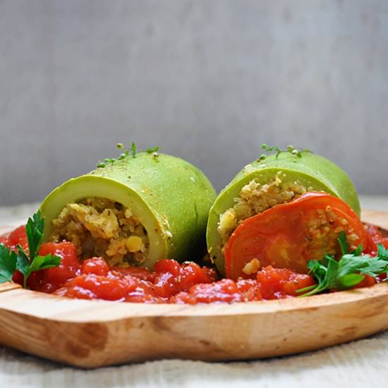 Stuffed Zucchini with Quinoa