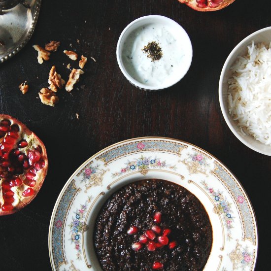 Persian Walnut and Pomegranate Stew