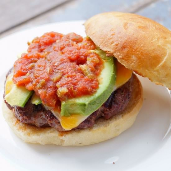 Mexican Burgers on Brioche Buns