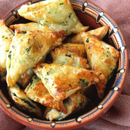 Spinach Feta Pastry Triangles