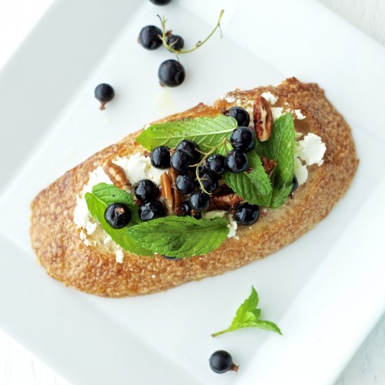 Black Currant + Mint Crostini