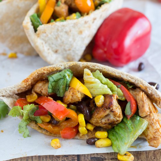 Southwestern Chicken Pita Pockets