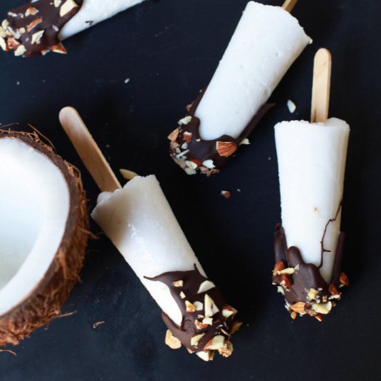 Mini Chocolate & Coconut Popsicles