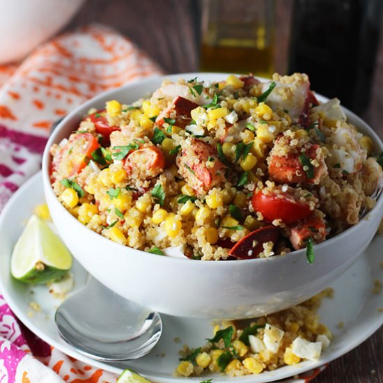 Grilled Lobster, Corn and Quinoa