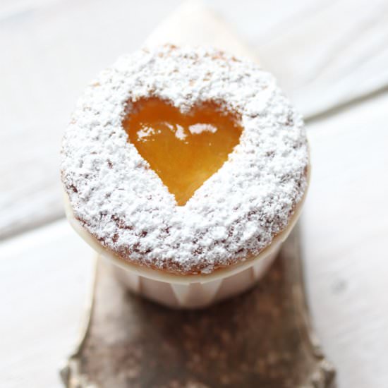 Orange Heart Cupcake