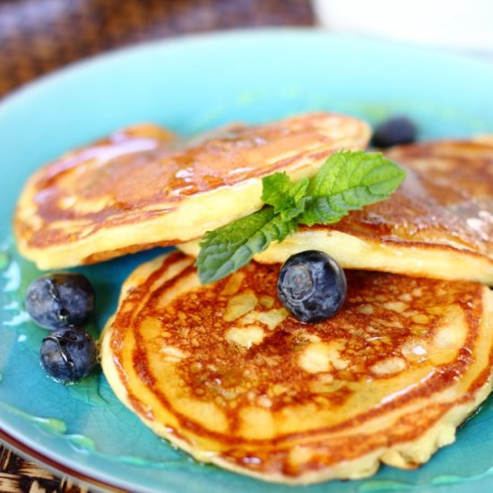 Yogurt Pancakes with Blueberries