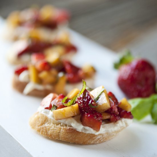 Strawberry Whipped Feta Bruschetta