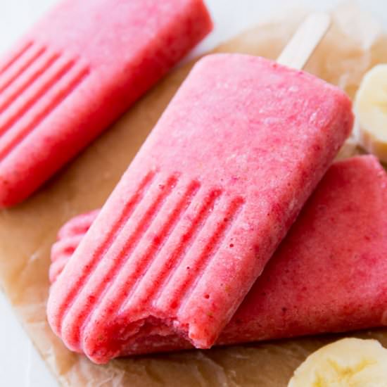 Strawberry Banana Popsicles