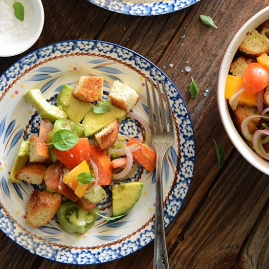 Tomato & Avocado Panzanella Salad