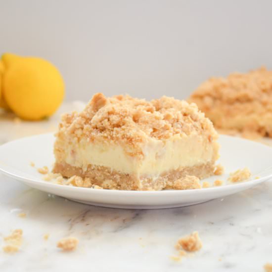 Creamy Lemon Cheesecake Crumb Bars