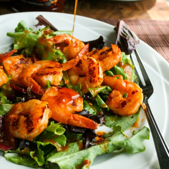 Grilled Shrimp with Mixed Greens