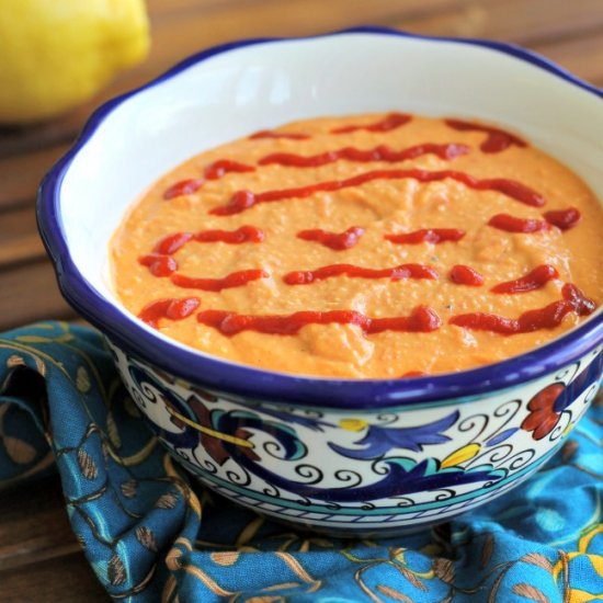 Roasted Red Pepper Sriracha Hummus