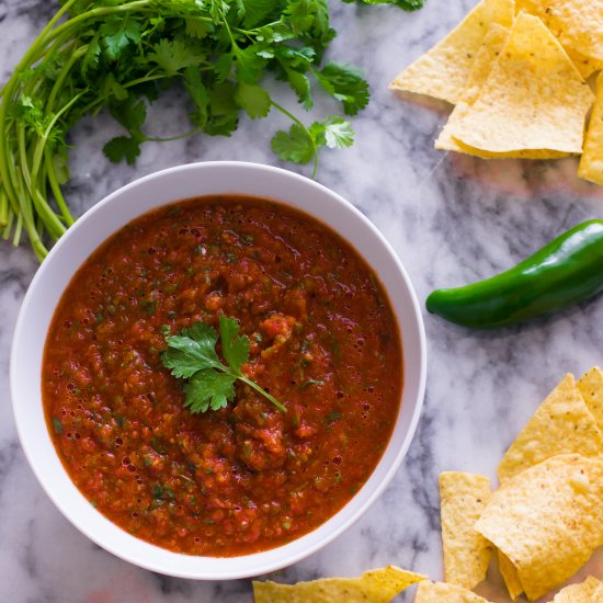 Restaurant style fire roasted salsa