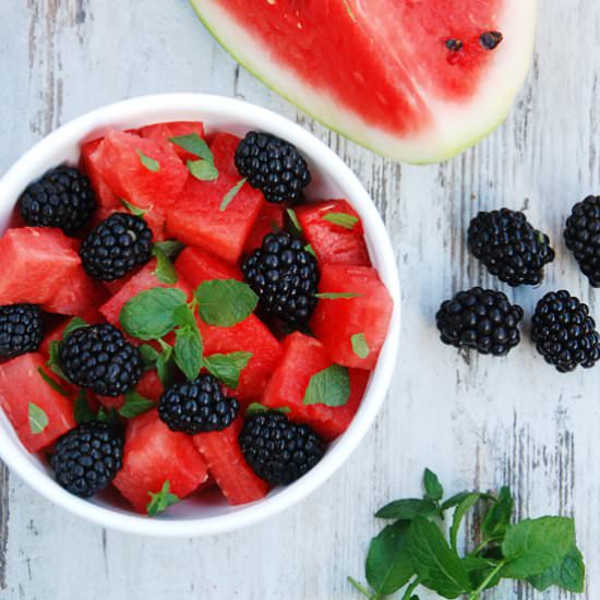 Watermelon and Blackberry salad