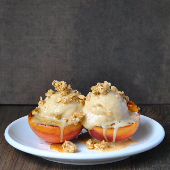 Maple Peaches & Froze Kefir Custard