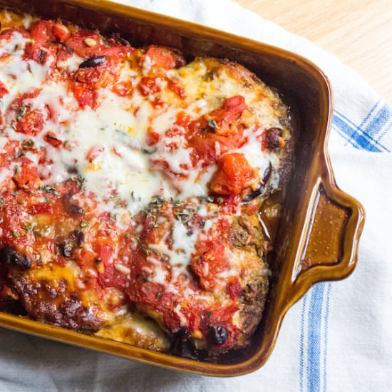 Eggplant Pesto Parmesan Casserole