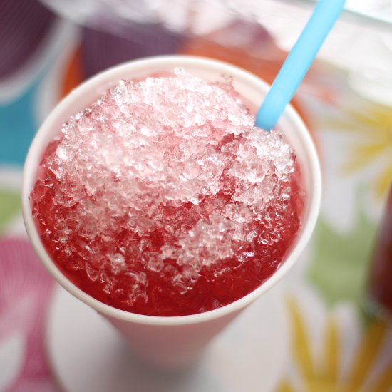 Shaved Ice with Cherry Syrup